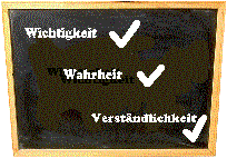 Wichtigkeit, Wahrheit, Verständlichkeit